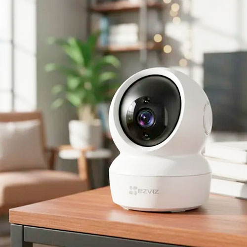Cámara PT EZVIZ H6c Pro 3K con visión nocturna color y detección humana - Vigilancia doméstica inteligente